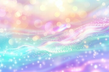 Unicorn Pattern. Pink Fairy Hologram. Princess Invitation. Holographic Galaxy Invite. Purple Mystical Background. Blue Universe Gradient. Rainbow Glitter. Stars Unicorn Pattern.