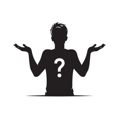 silhouettes of wondering person vector illustration