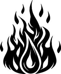 Isolated Fire Vector Silhouette