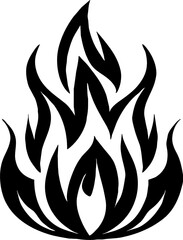 Isolated Fire Vector Silhouette