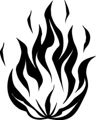 Isolated Fire Vector Silhouette