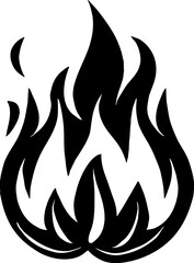 Isolated Fire Vector Silhouette