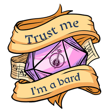Trust me, I'm a bard - Bard Class Logo &ndash; Fantasy RPG Icon for Tabletop Games - Illustration