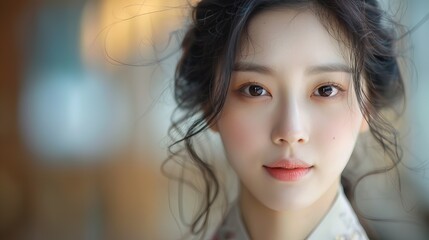 Korean woman beautiful face, photo 