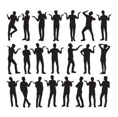 silhouettes of wondering person vector illustration