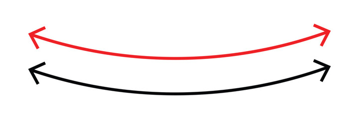 Horizontal curve long arrow signs. Vector Illustration.