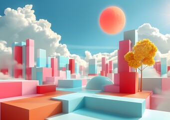 Surreal City in the Sky