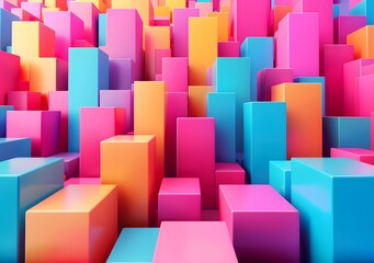 Fototapeta premium Colorful 3D Illustration of a Cityscape