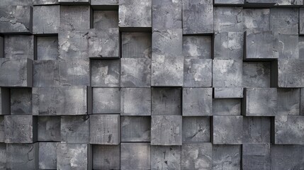 Abstract Concrete Cube Wall