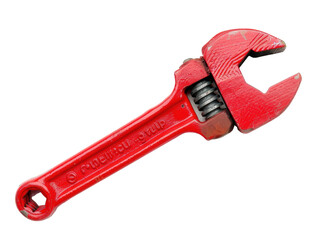 Red Pipe Wrench with Textured Grip and Adjustable Jaw