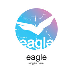 Eagle logo design simple concept Premium Vector