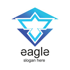 Eagle logo design simple concept Premium Vector