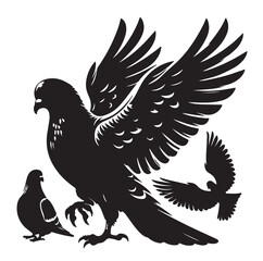 Simple parrot silhouette vector illustration.