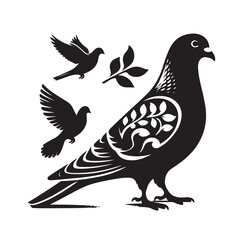 Simple parrot silhouette vector illustration.