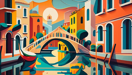 quadro astratto arte Venezia città ITALIA 
