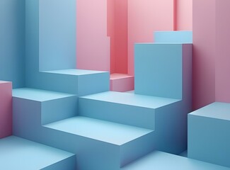 Blue and pink geometric shapes