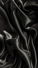 Obraz premium Flowing Black Fabric. Gentle Breeze.