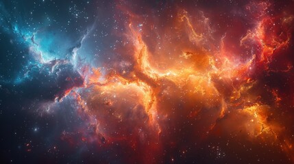 Cosmic Nebula with Vibrant Hues