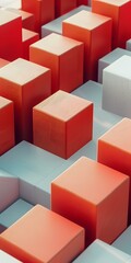 Fototapeta premium Red and white 3D cubes