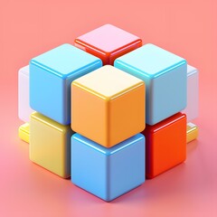 Obraz premium Colorful 3D Cubes