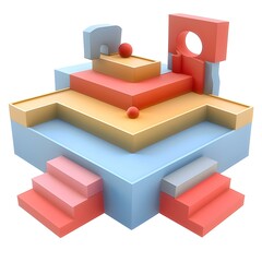 Colorful abstract 3D platform