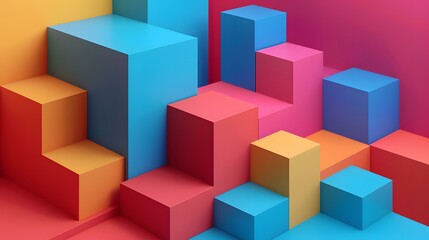 Obraz premium Colorful 3D cubes