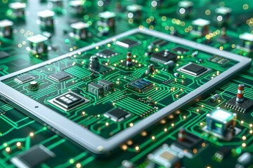Obraz premium Circuit Board with Tablet Computer