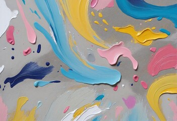 Fototapeta premium Expressive Art: A Vibrant Collection of Hand-Painted Masterpieces