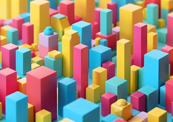 Obraz premium Colorful abstract city