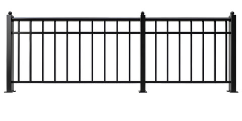 Black Metal Railing with Vertical Bars