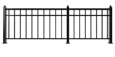 Black Metal Railing with Vertical Bars