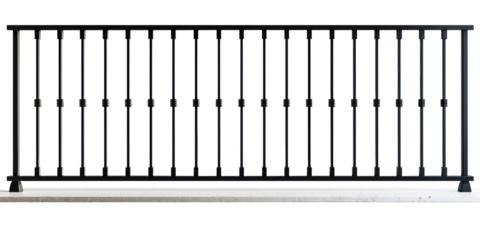 Black Metal Railing with Vertical Bars