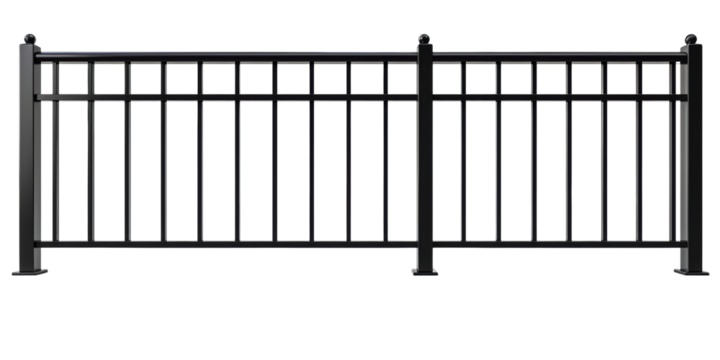 Black Metal Railing with Vertical Bars