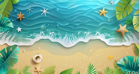 tropical island with palm trees