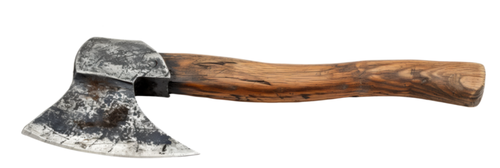 Rustic Hand Axe with Wooden Handle and Steel Blade