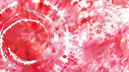 Red and White Tie Dye Art with Watercolor and Graffiti influence