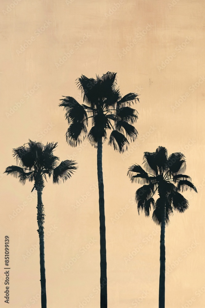 Poster silhouette of palm trees