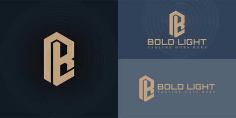 Abstract initial hexagon letters BL or LB logo in gold color isolated on multiple background colors. The logo is suitable for gaming space logo vector design illustration inspiration templates. © Miftakhul