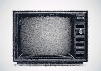 Vintage Television Made of Dots
