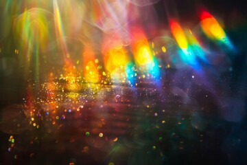 Abstract Colorful Glitter Background with Bokeh Lights