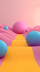 Colorful Abstract Stairs With Spheres