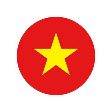 Round Vietnam flag icon