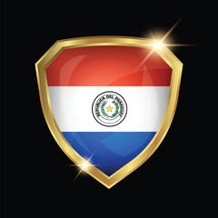 Paraguay Flag Golden Shield Logo