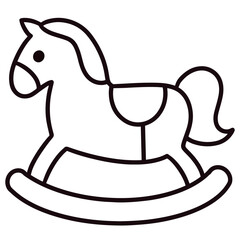 Cute simple horse toys for kids coloring page