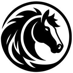 Silueta del logotipo de la cabeza de caballo