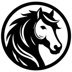 Silueta del logotipo de la cabeza de caballo