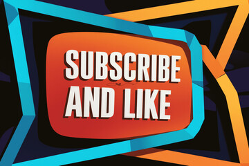 abstract subscribe and like button