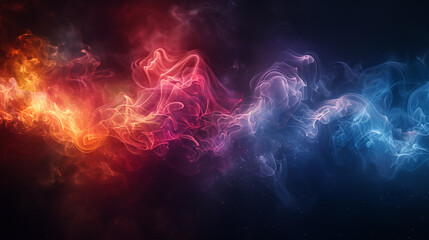 futuristic blue and yellow lines blurring and turning into smoke, futuristic 3d design