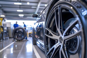 Fototapeta premium Seasonal tyre maintenance