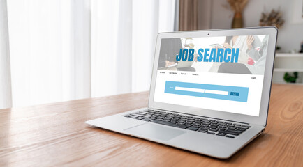 Online job search on modish website for worker to search for job opportunities on the recruitment...